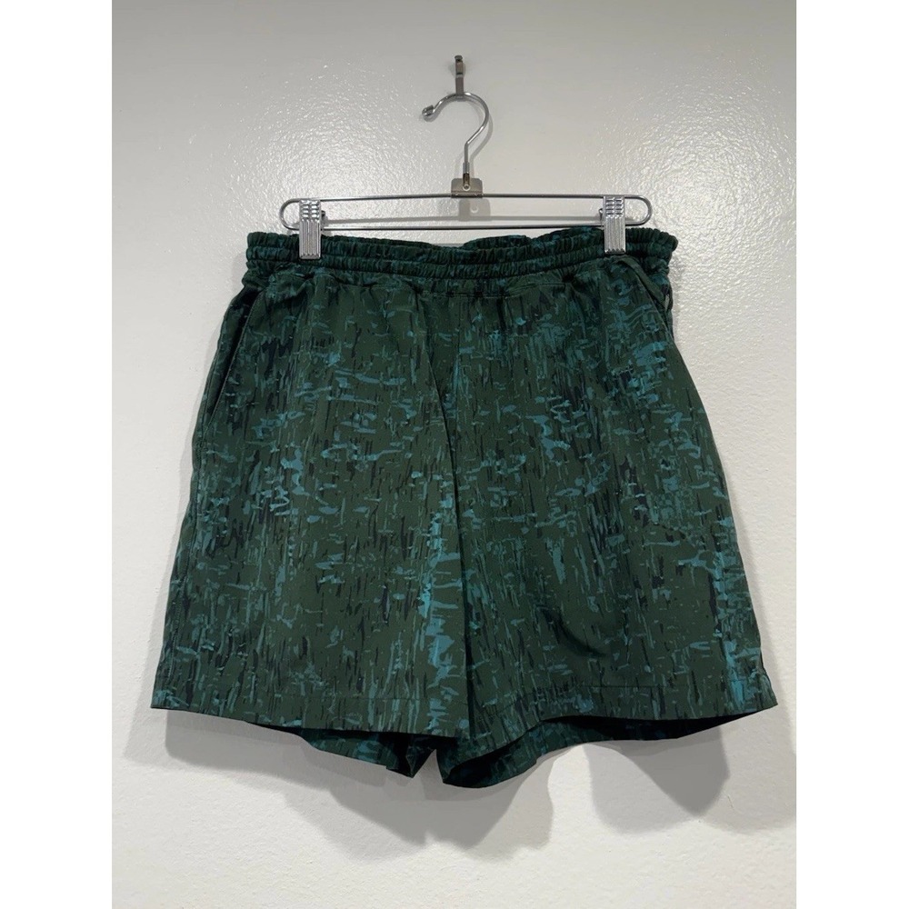 Outdoor Voices Green Print Rec Shorts Mens Size XS Lined Fleck Pattern Athletic